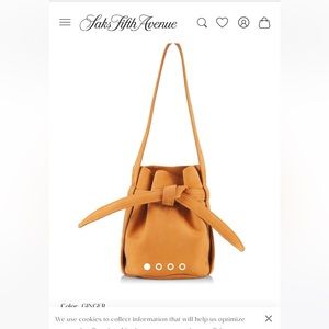 The Row Mini Leo Suede Bucket Bag in Ginger NWT